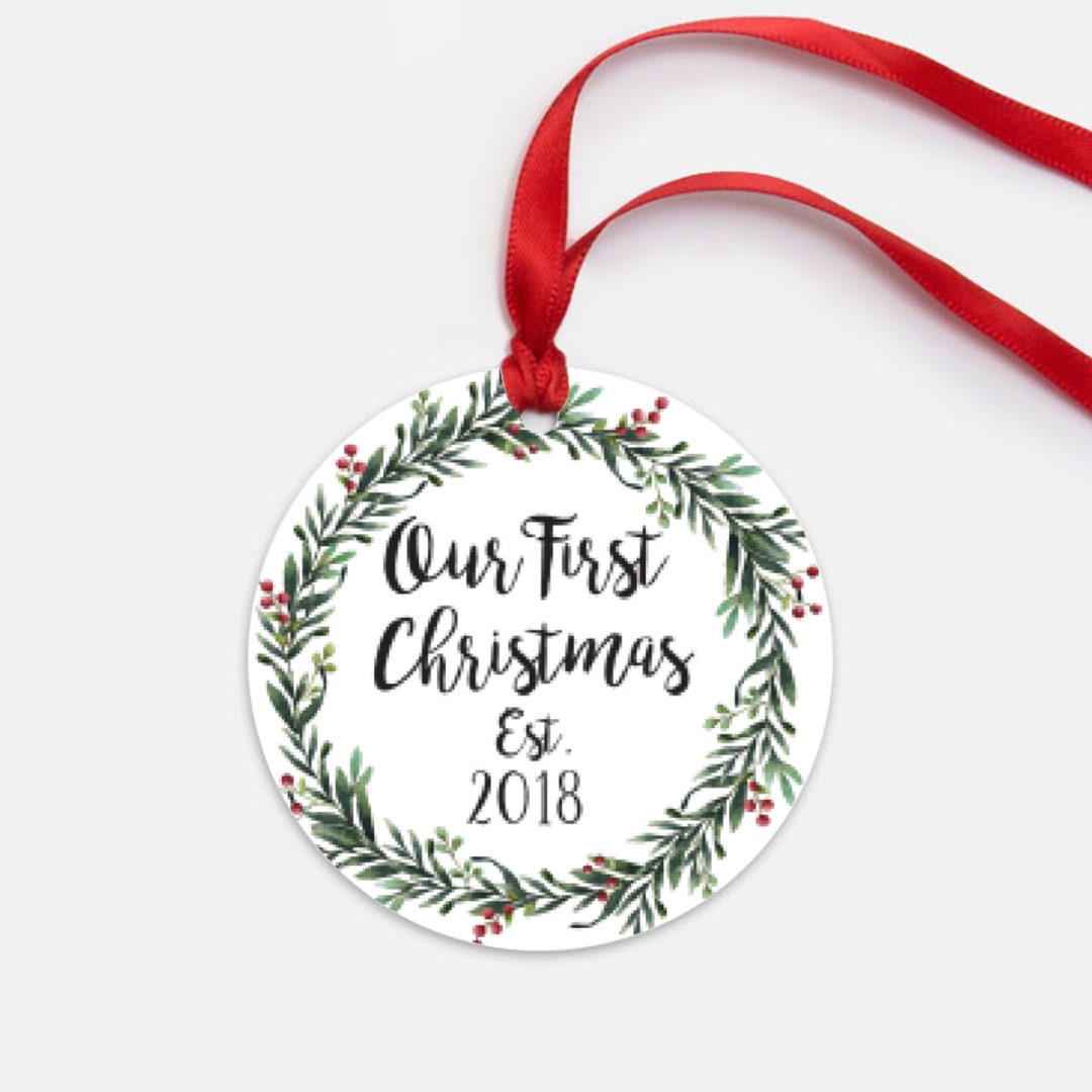 Our First Christmas Ornament, Wedding Gift, Anniversary Gift, Newlywed Gift