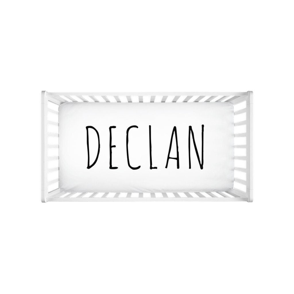 Personalized Name Crib Sheet  - Custom Colors and Fonts