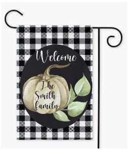 Fall Pumpkin Welcome Garden Flag - Frame/Stand NOT Included