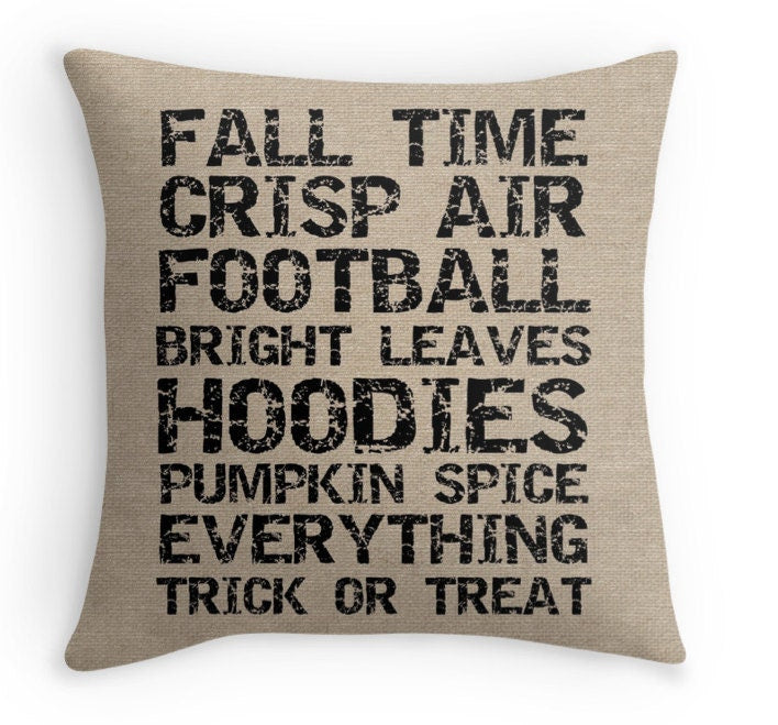 Fall Burlap Look Pillow Cover, Decorative Throw, Fall Decor, Available in 16x16, 18x18, and 20x20