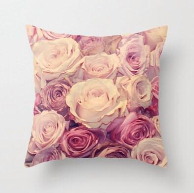 Floral Pillow, Botanical Flower Pillow Cushion, Girls Room Pillow, Chic, Paris, Couch Pillow, Girls Nursery Decor