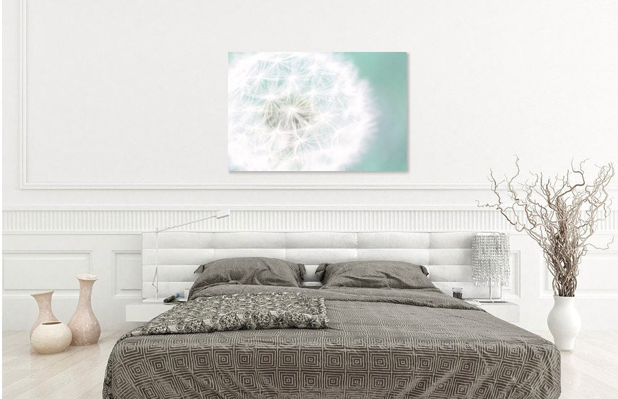 Dandelion Canvas Art Print, Nursery Decor, Bedroom, Living Room, Dreamy Photography