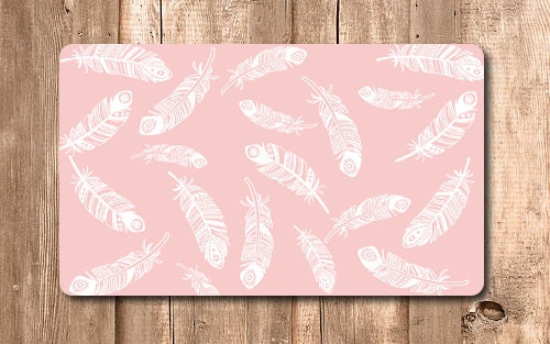 Pink Feather Rug -  Girl Nursery Rug - Woodland Rug - Feather Pattern - Modern - Kids Room Decor - Baby Gift - Girl