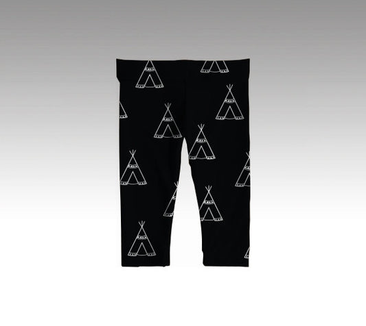 Teepee Black Baby Leggings - Tribal Baby Clothes - Gender Neutral - Hipster Baby Boy Cothes - Baby Gift