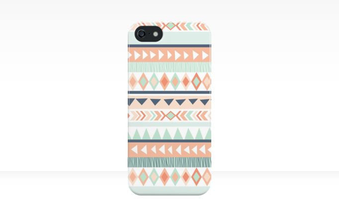 Coral & Mint Tribal iPhone Case