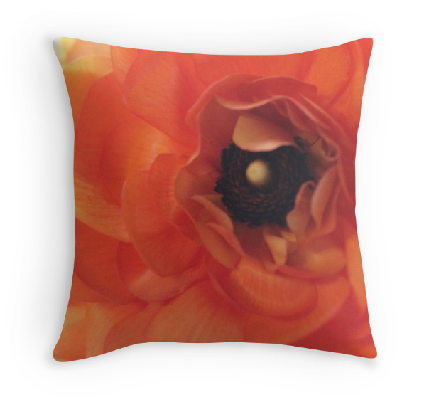 Orange Floral Pillow Cover